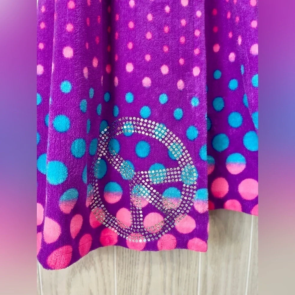 Justice Peace Sign Polka Dot Towel Cover-Up Youth M/L